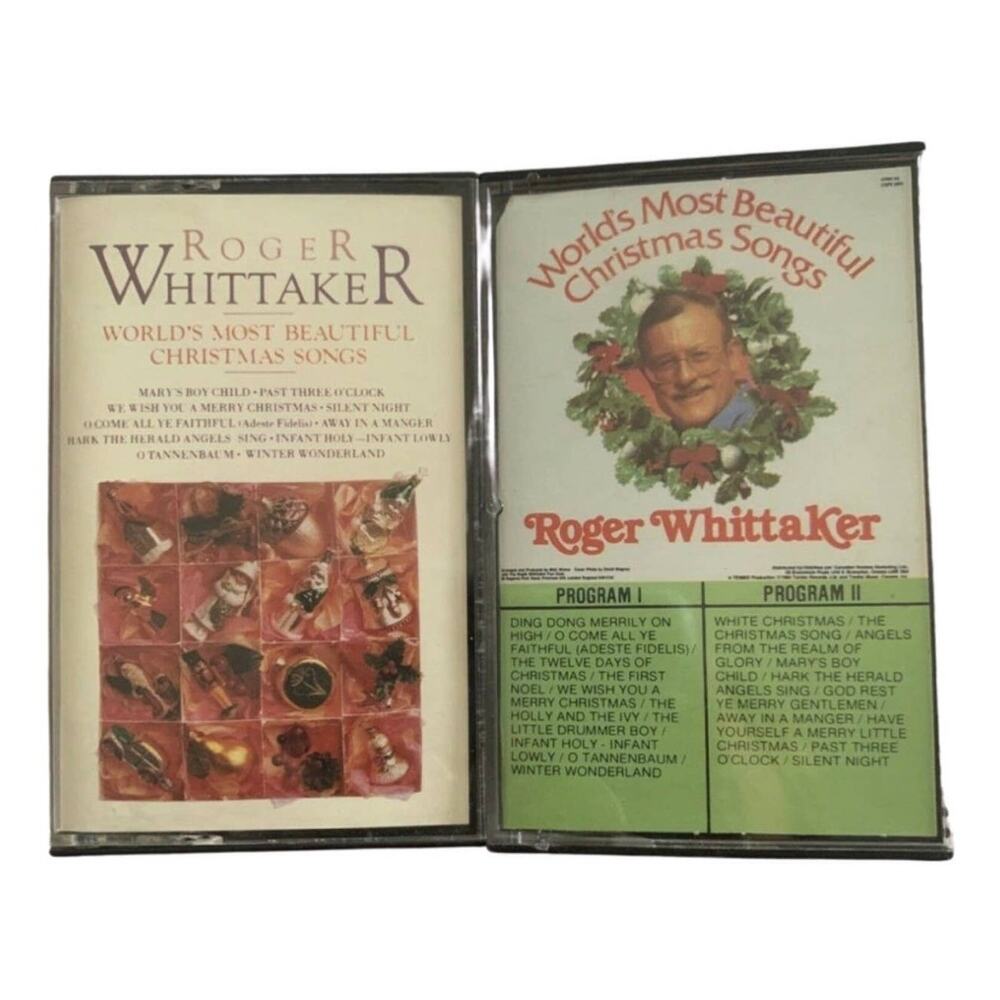 Roger Whittaker World's Most Beautiful Christmas Songs 2 Cassette Tapes 1984 90